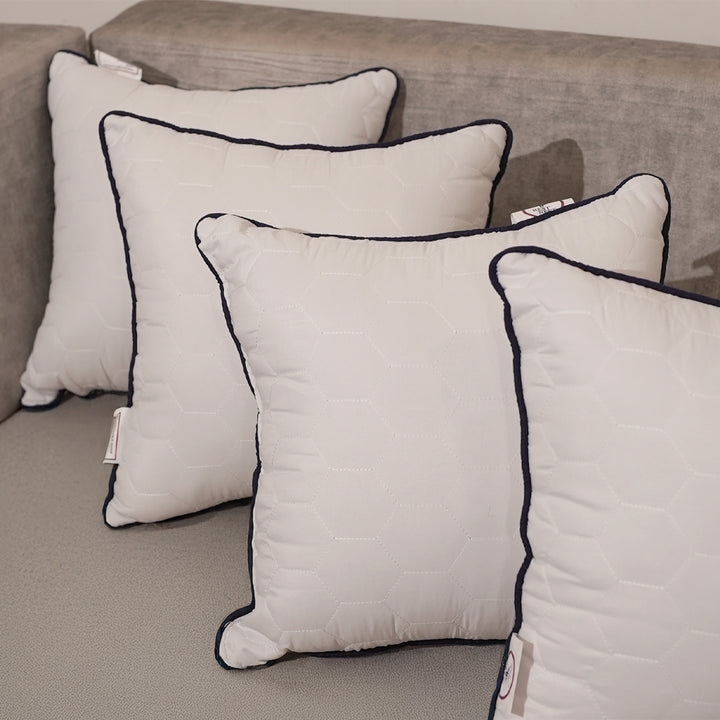 Rest Nest Soft Cushion Set of 5 – Premium White Glace Cotton with Recron Fiber Filling