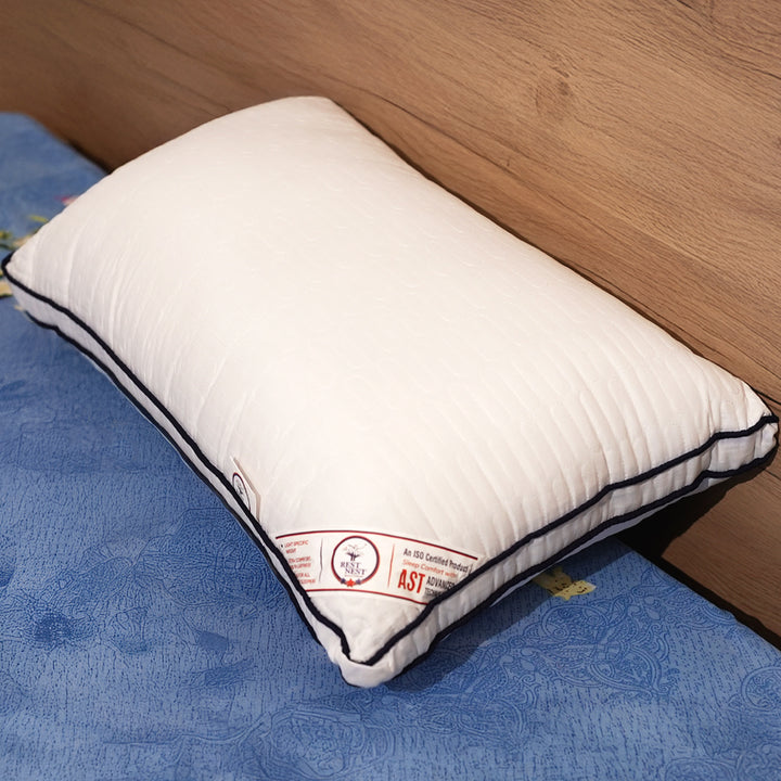 Rest Nest Slim Microfiber Pillow – 17x27 Inch, White 1 Pcs