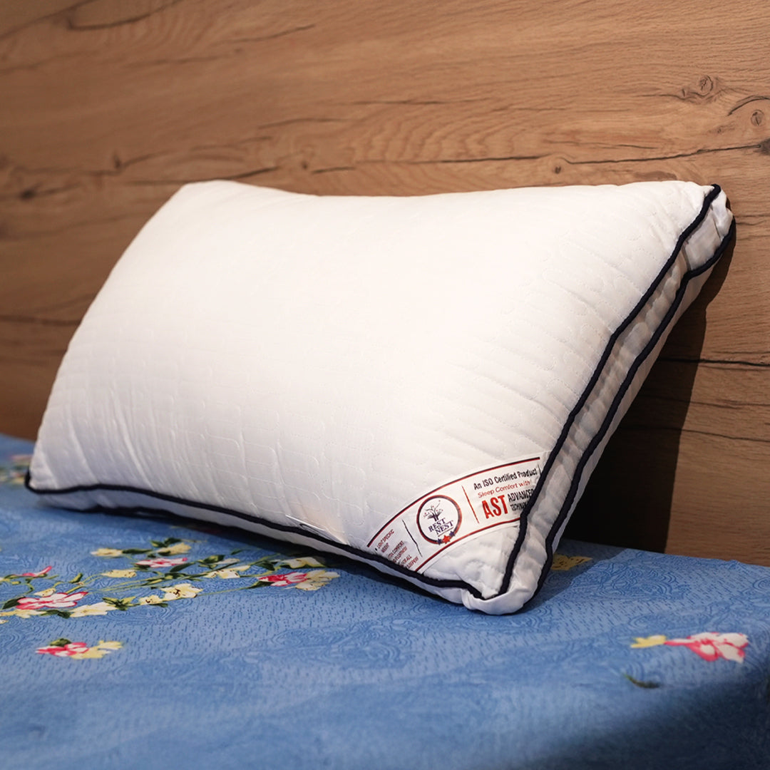 Rest Nest Slim Microfiber Pillow – 17x27 Inch, White 1 Pcs