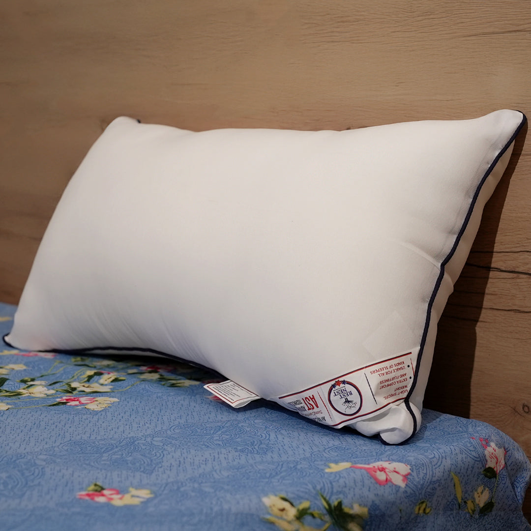 Rest Nest Premium White Sleeping Pillow | Glace Cotton Fabric | Lightweight & Comfortable | Pack of 2