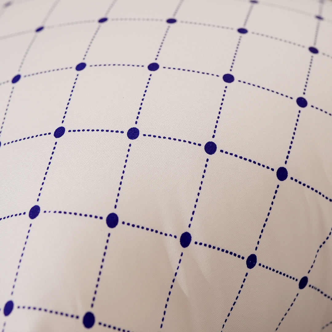 Rest Nest Premium Polycotton Cushions (16x16 Inch, Pack of 5, White & Blue, Recron Fiber Filled)