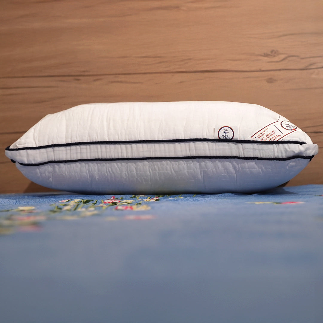 Rest Nest Slim Microfiber Pillow – 17x27 Inch, White 1 Pcs