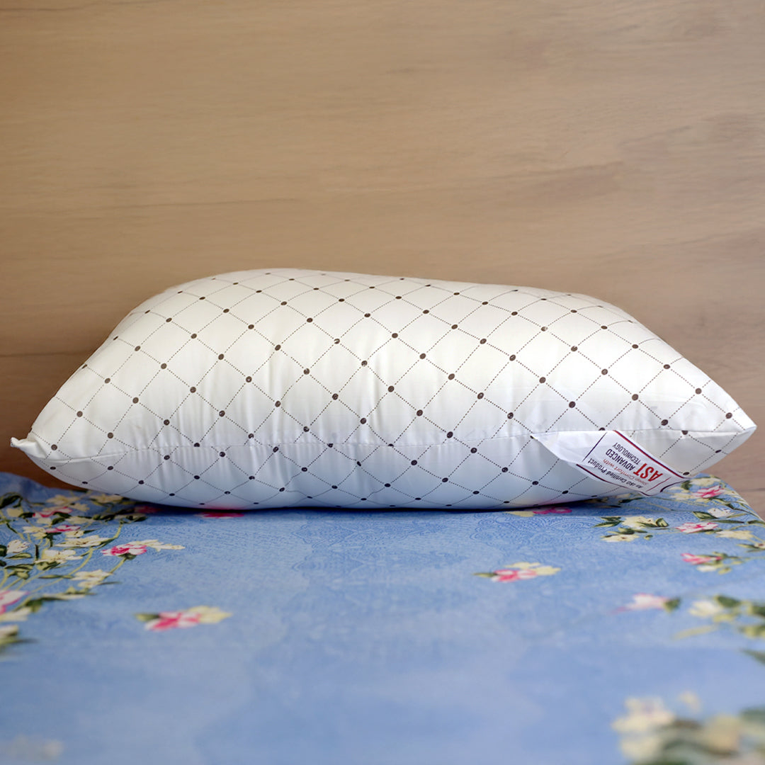 Rest Nest Premium Polycotton Pillow with Recron Fiber Filling – Black & White, 16x26 Inch (Pack of 2)