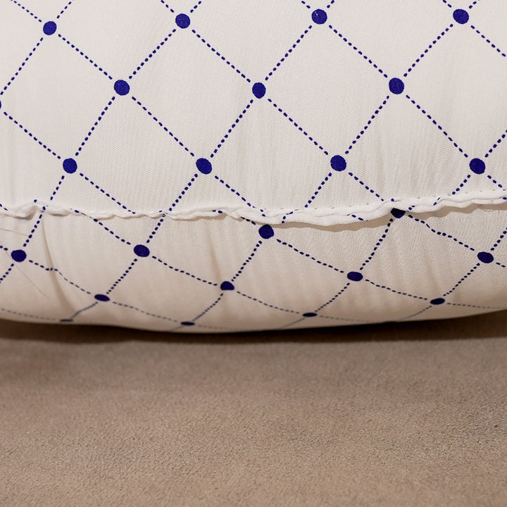 Rest Nest Premium Polycotton Cushions (16x16 Inch, Pack of 5, White & Blue, Recron Fiber Filled)